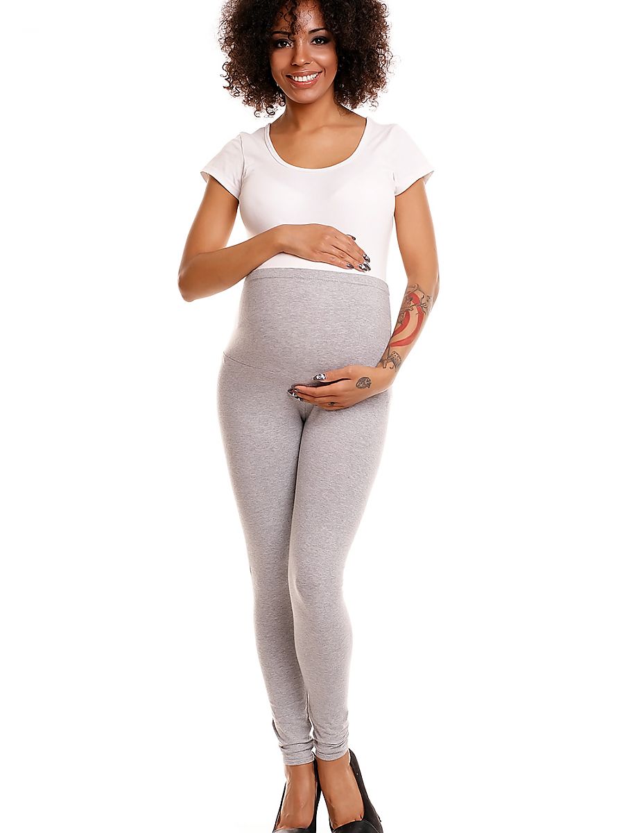 Legging de grossesse taille haute gainant gris chiné