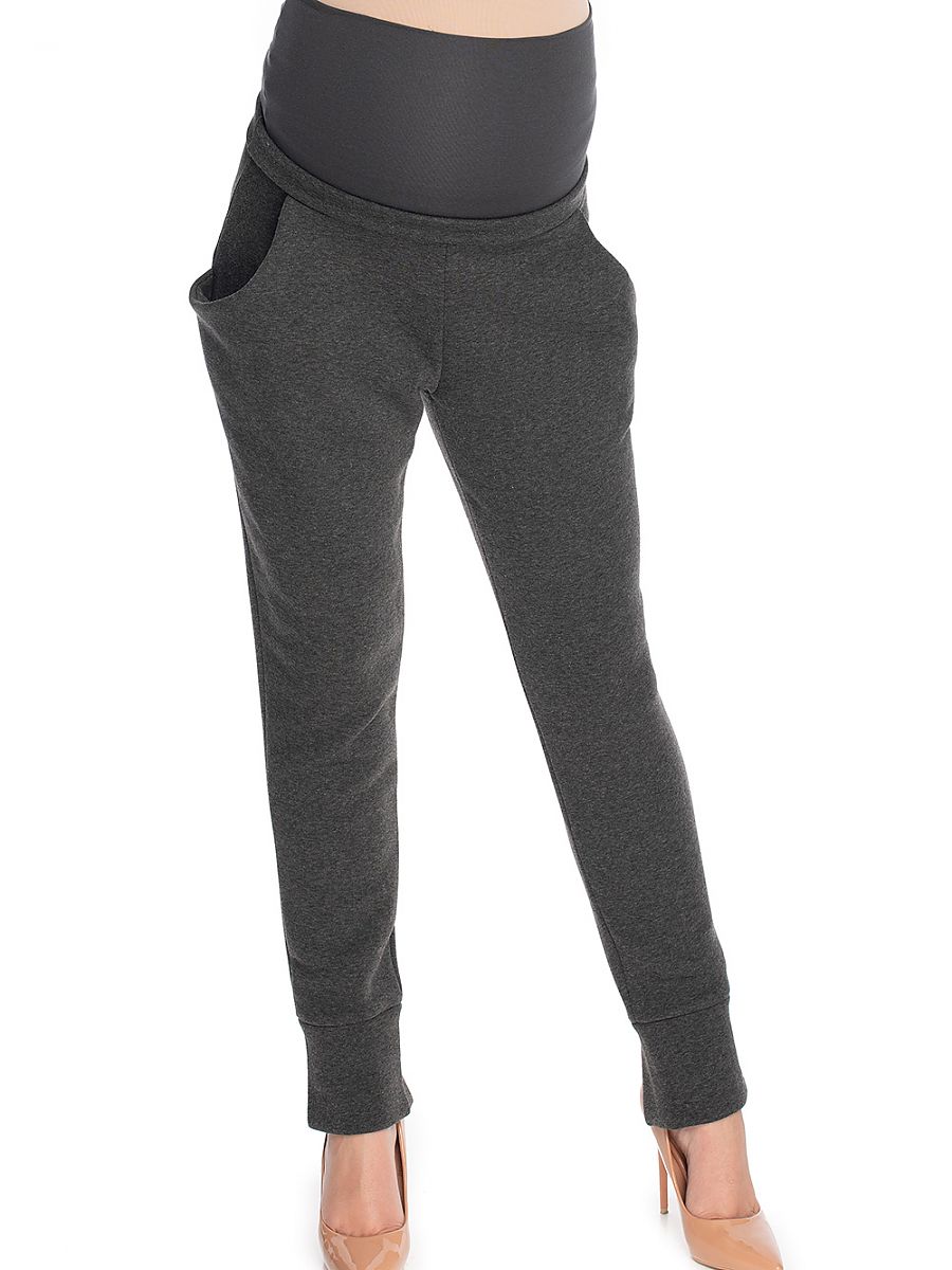 Pantalon de grossesse jogger bandeau doux gris chiné