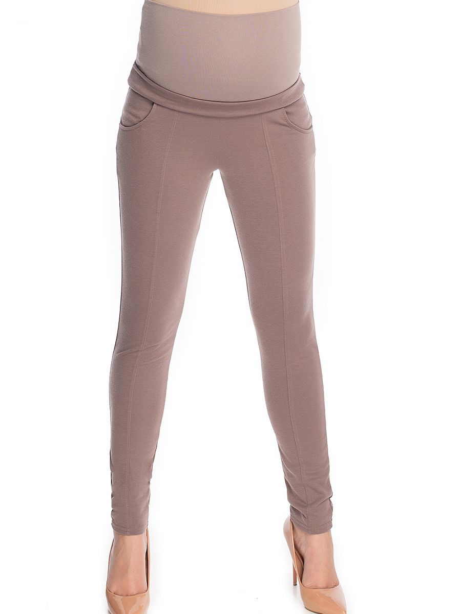 Pantalon de grossesse droit bandeau confort beige