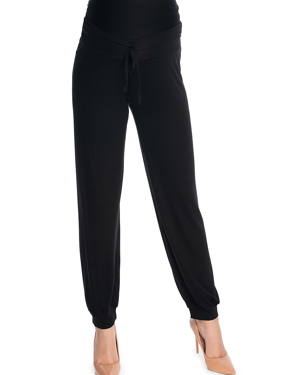 Pantalon de grossesse bandeau extensible jambe fuselée noir