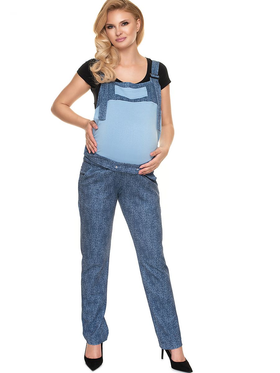 Pantalon de grossesse à bandeau jambe large bleu