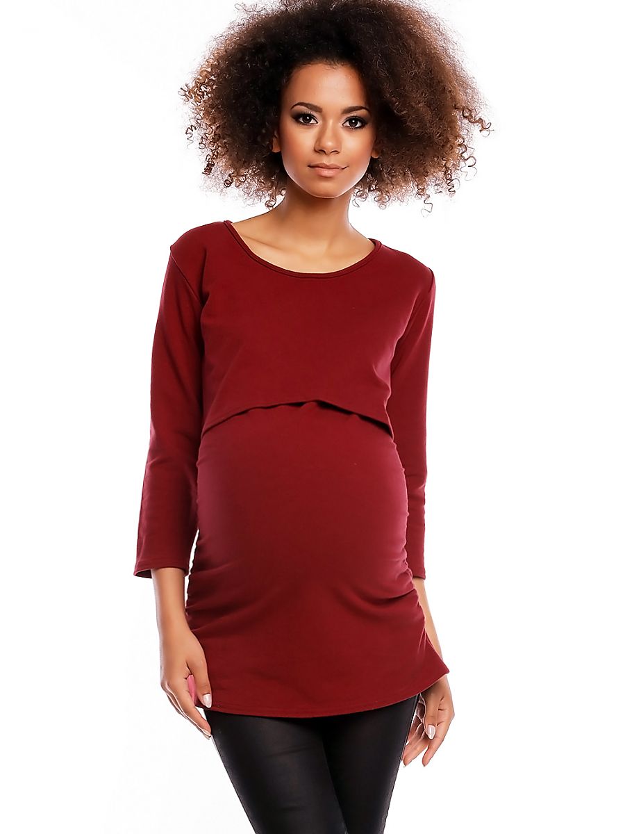 Tunique de grossesse longue fluide rouge
