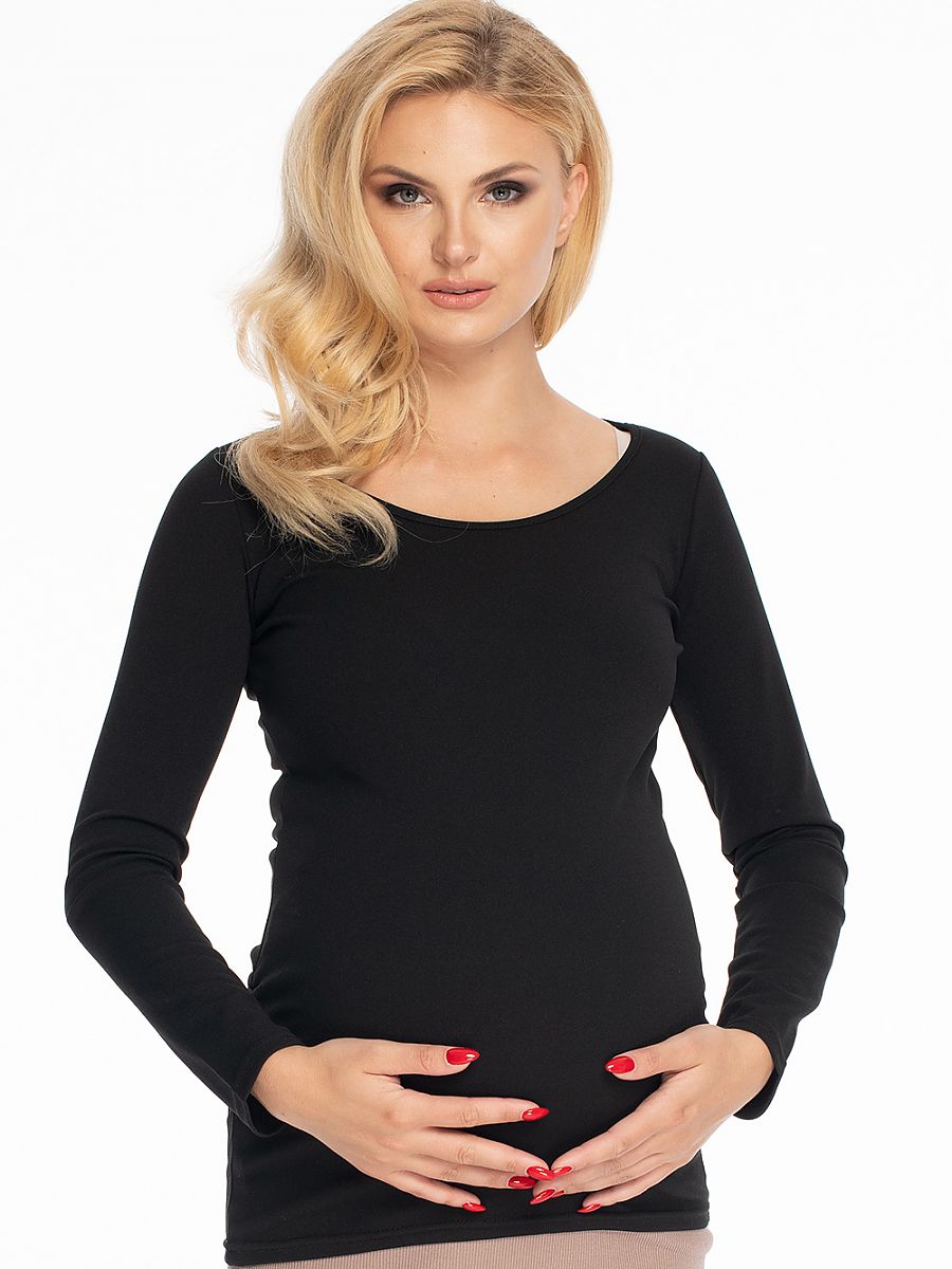 Blouse de grossesse ample manches courtes noir