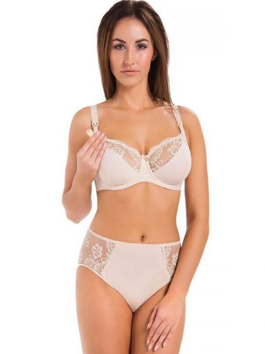 Soutien-gorge d'allaitement à clips beige