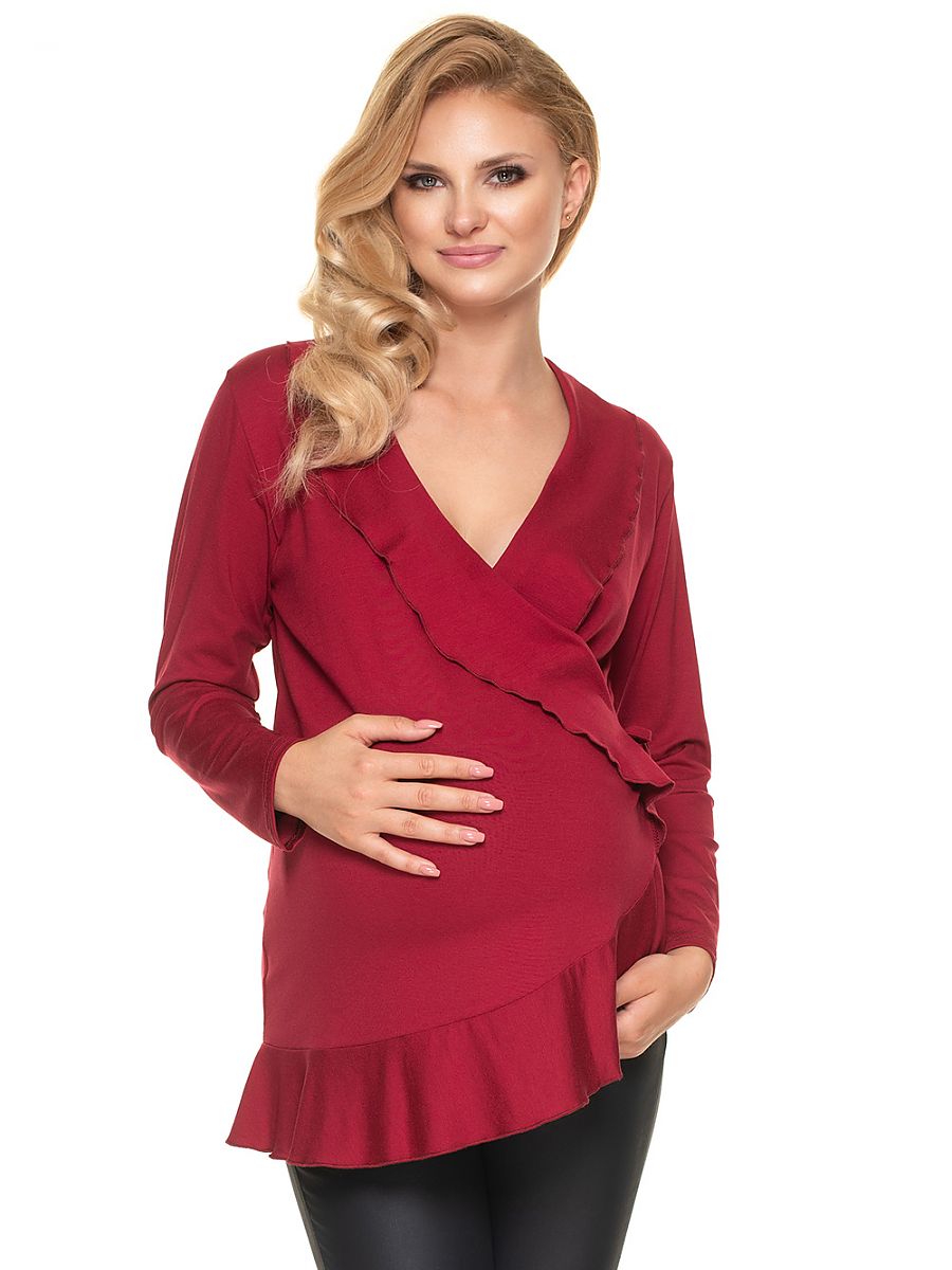 Tunique de grossesse rouge col arrondi