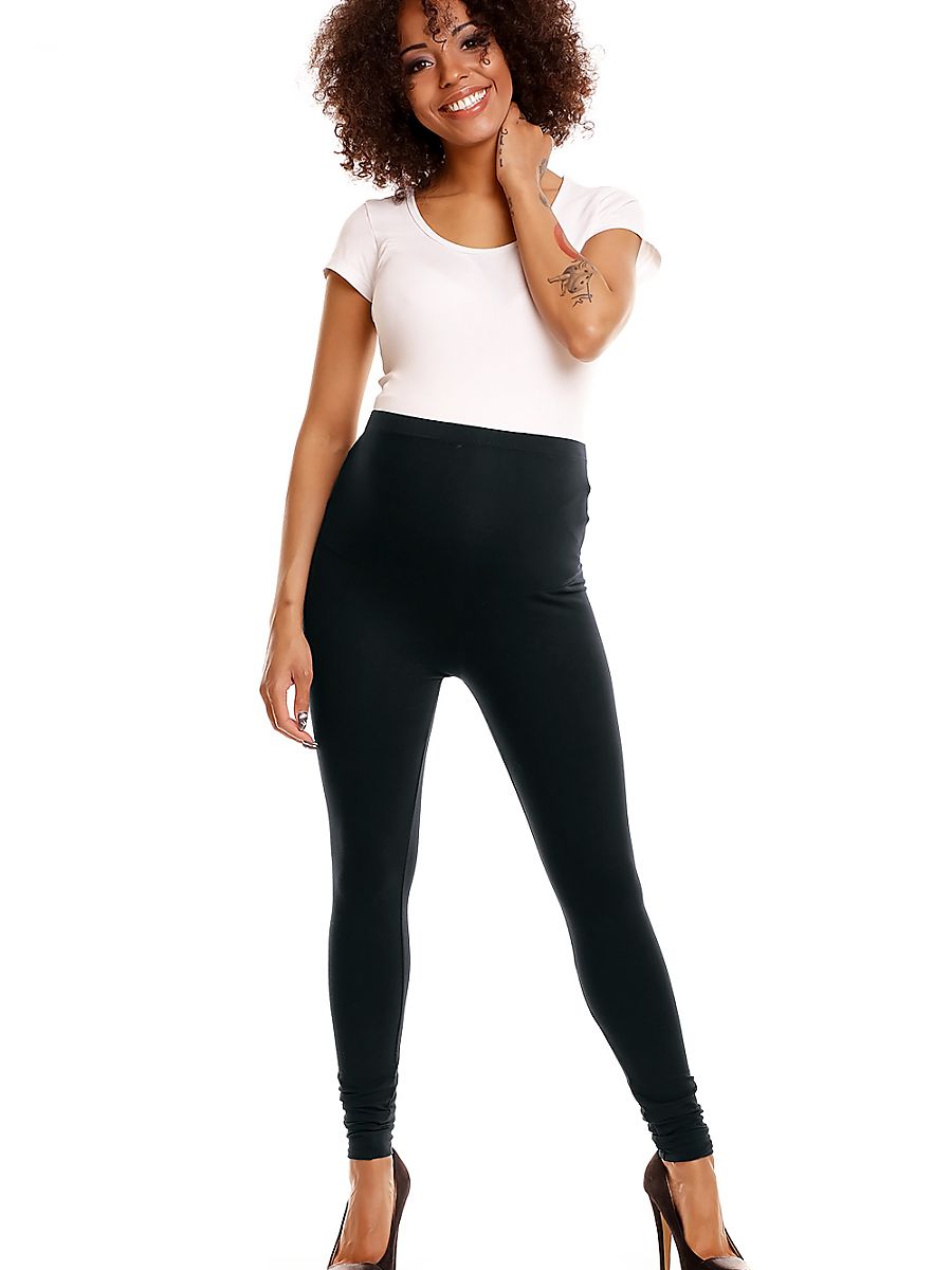 Legging de grossesse noir a bandeau extensible