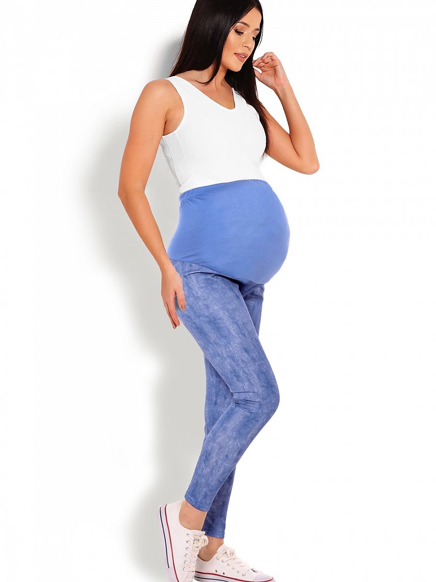 Legging de grossesse bleu doux et opaque
